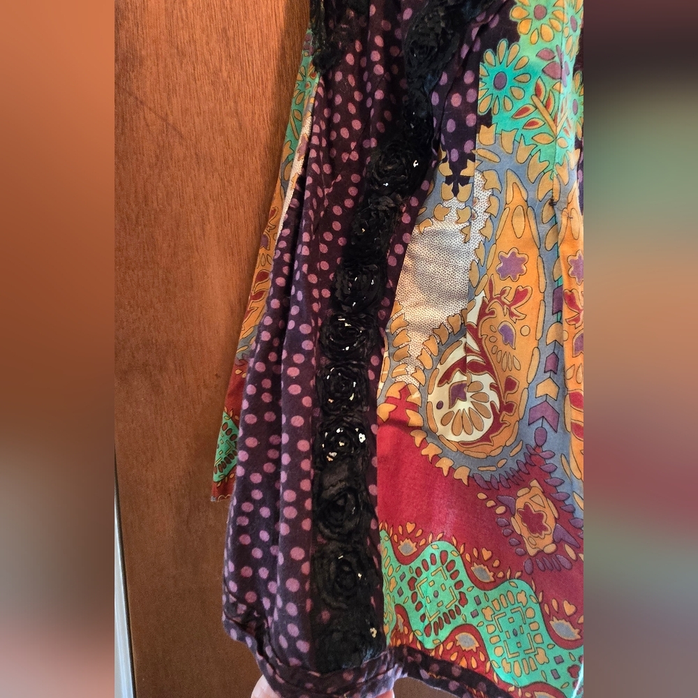 Purple and Orange Asymmetrical Tunic Blouse - Picture 5 of 8